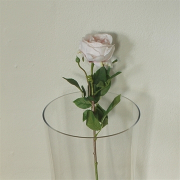 Langstilket kunstig rose creme/laksefarve